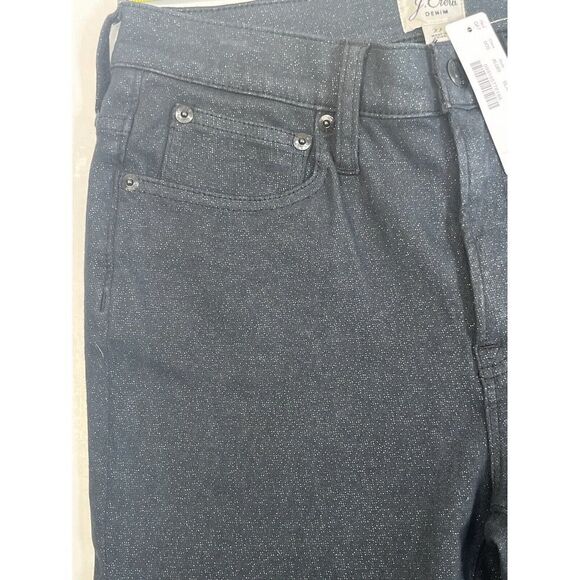 J. Crew Womens High Rise Black Jeans Size 27 Sparkle Glitter 9” Toothpick NEW - Picture 13 of 14